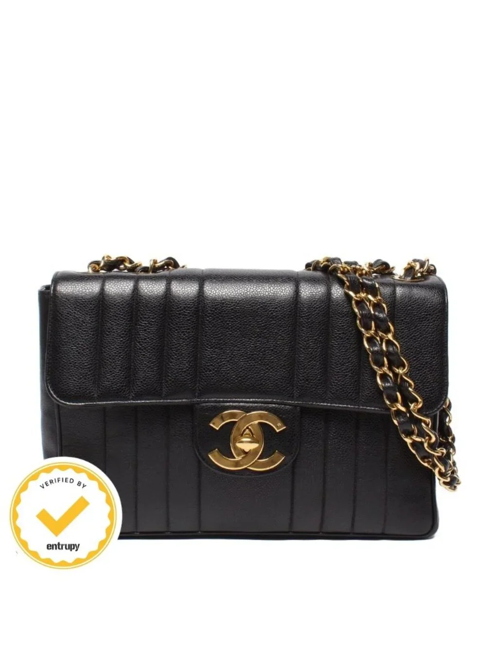 Chanel Chain Shoulder Bag Mademoiselle Classic Gold Double Single Flap Caviar
